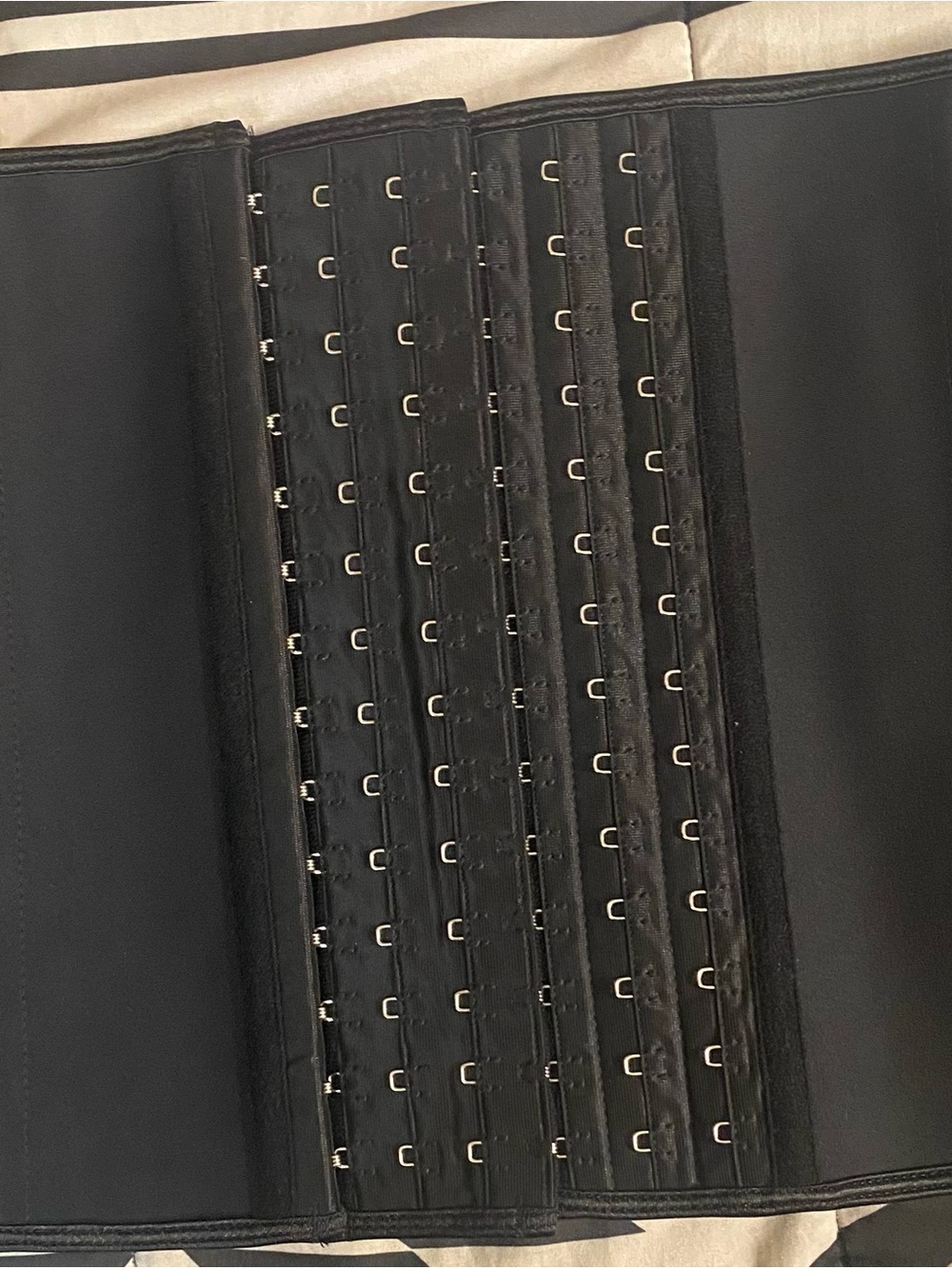 Black Waist Trainer Corset with Multiple Hook Rows